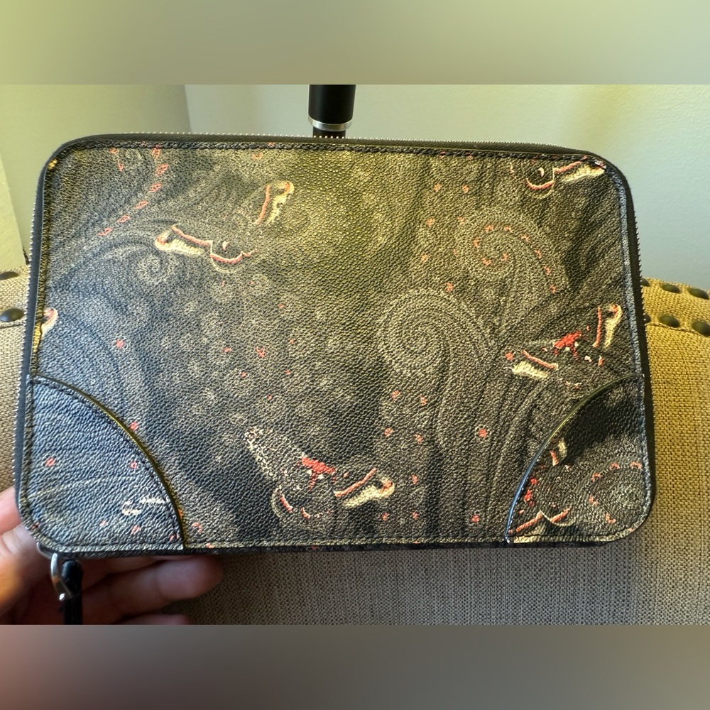 Givenchy Black Leather Clutch with a lot of space